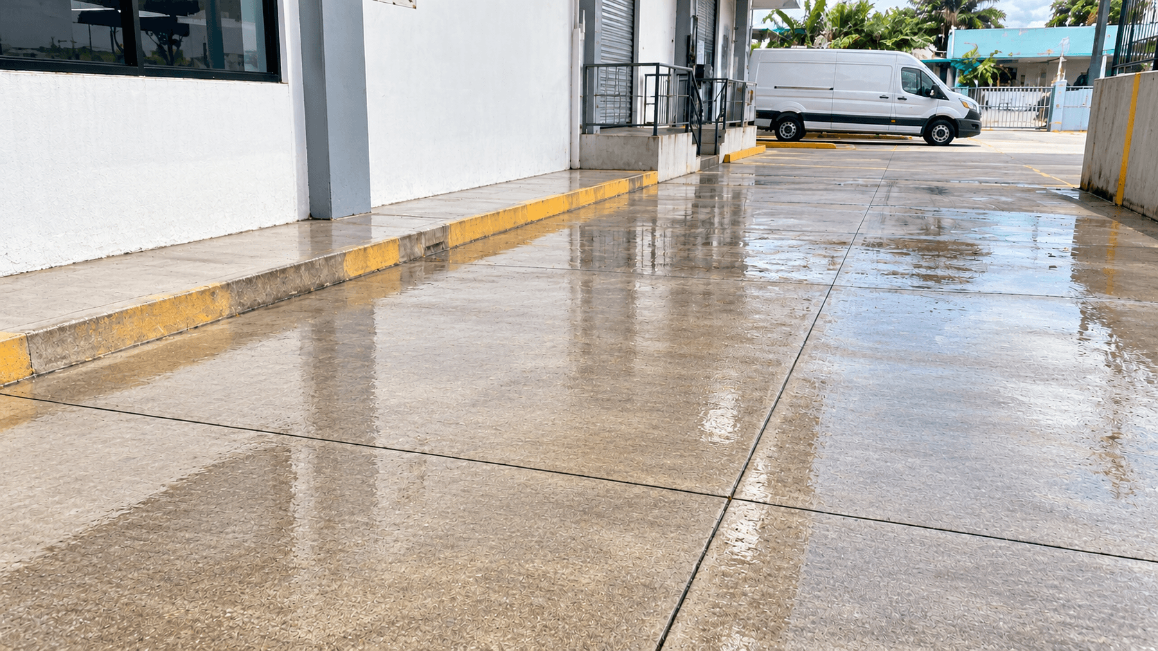 Pavimento de acceso después del lavado a presión